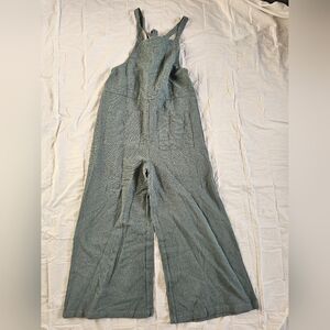 Listicle M Cotton Green Textured Overalls